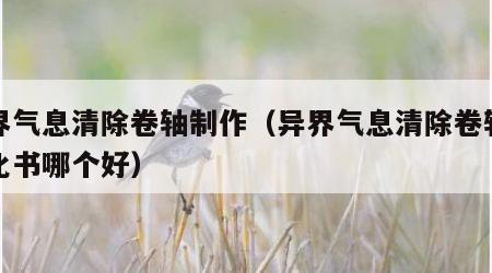 异界气息清除卷轴制作（异界气息清除卷轴和净化书哪个好）
