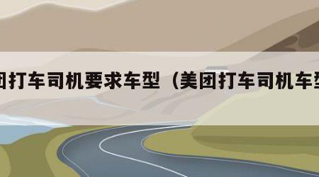 美团打车司机要求车型（美团打车司机车型查询）