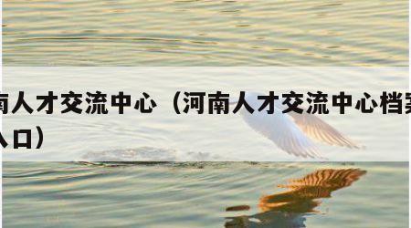 河南人才交流中心（河南人才交流中心档案查询入口）