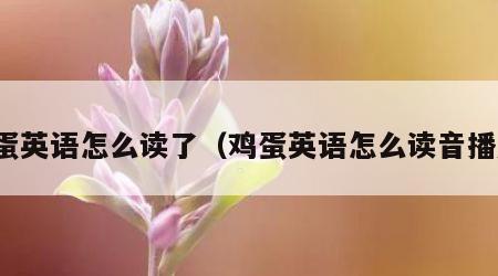 鸡蛋英语怎么读了（鸡蛋英语怎么读音播放）