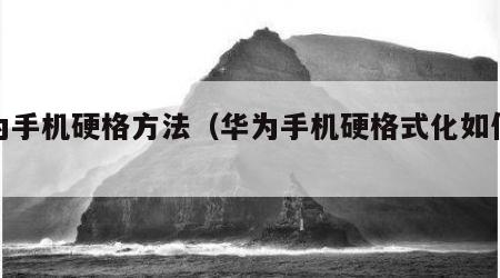 华为手机硬格方法（华为手机硬格式化如何操作）