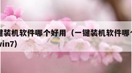 一键装机软件哪个好用（一键装机软件哪个好用win7）