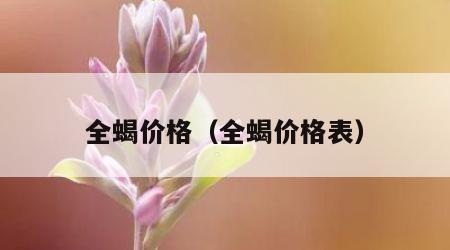 全蝎价格（全蝎价格表）