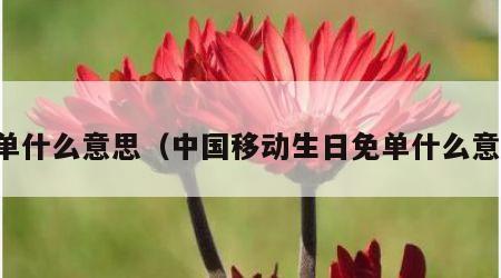 免单什么意思（中国移动生日免单什么意思）