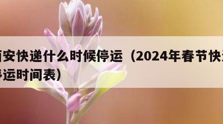 西安快递什么时候停运（2024年春节快递停运时间表）