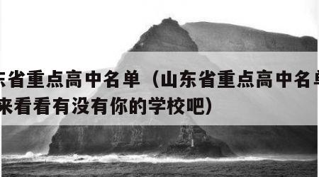 山东省重点高中名单（山东省重点高中名单汇总,来看看有没有你的学校吧）