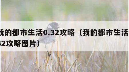 我的都市生活0.32攻略（我的都市生活032攻略图片）