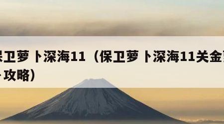 保卫萝卜深海11（保卫萝卜深海11关金萝卜攻略）