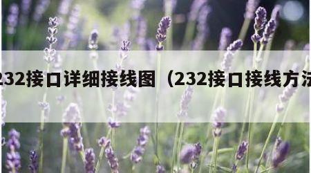 232接口详细接线图（232接口接线方法）