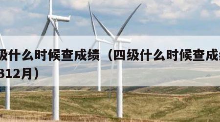 四级什么时候查成绩（四级什么时候查成绩202312月）