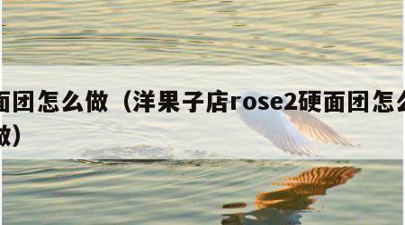 面团怎么做（洋果子店rose2硬面团怎么做）