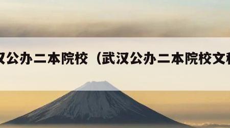 武汉公办二本院校（武汉公办二本院校文科生）