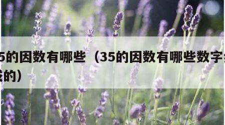 35的因数有哪些（35的因数有哪些数字组成的）