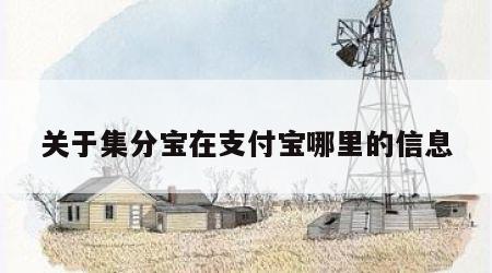 关于集分宝在支付宝哪里的信息
