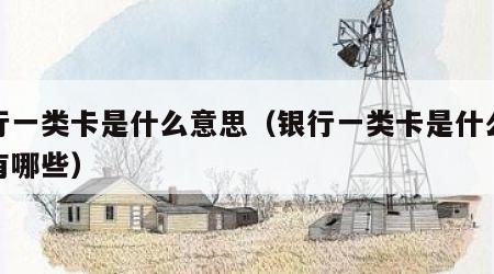 银行一类卡是什么意思（银行一类卡是什么意思有哪些）