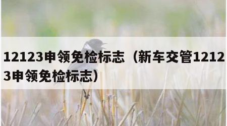 12123申领免检标志（新车交管12123申领免检标志）