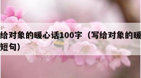 写给对象的暖心话100字（写给对象的暖心话短句）