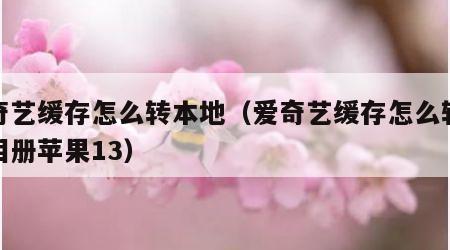 爱奇艺缓存怎么转本地（爱奇艺缓存怎么转本地相册苹果13）