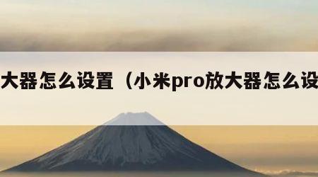 放大器怎么设置（小米pro放大器怎么设置）
