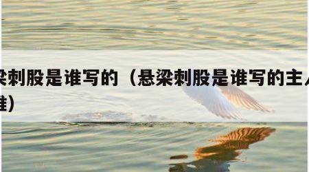悬梁刺股是谁写的（悬梁刺股是谁写的主人公是谁）