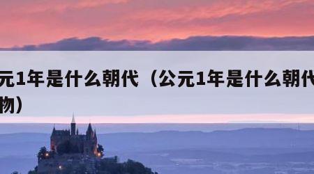 公元1年是什么朝代（公元1年是什么朝代的人物）