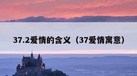 37.2爱情的含义（37爱情寓意）