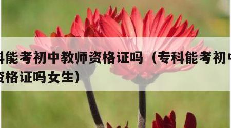 专科能考初中教师资格证吗（专科能考初中教师资格证吗女生）