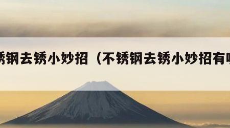 不锈钢去锈小妙招（不锈钢去锈小妙招有哪些）