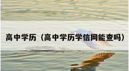 高中学历（高中学历学信网能查吗）