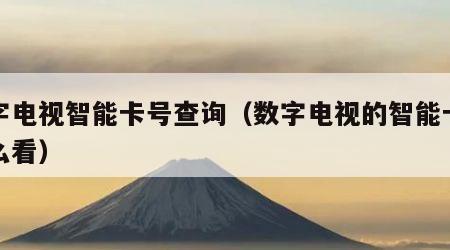 数字电视智能卡号查询（数字电视的智能卡号怎么看）