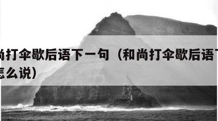 和尚打伞歇后语下一句（和尚打伞歇后语下一句怎么说）