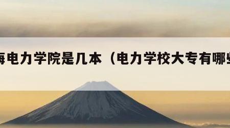 上海电力学院是几本（电力学校大专有哪些专业）