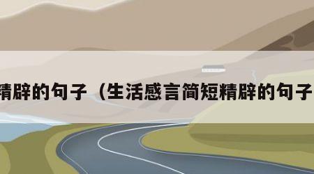 精辟的句子（生活感言简短精辟的句子）