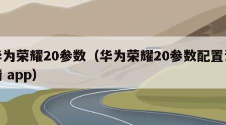 华为荣耀20参数（华为荣耀20参数配置详情 app）
