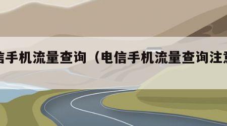 电信手机流量查询（电信手机流量查询注意事项）