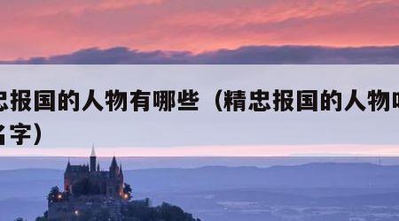 精忠报国的人物有哪些（精忠报国的人物叫什么名字）
