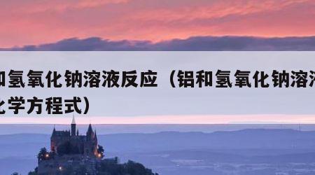 铝和氢氧化钠溶液反应（铝和氢氧化钠溶液反应化学方程式）