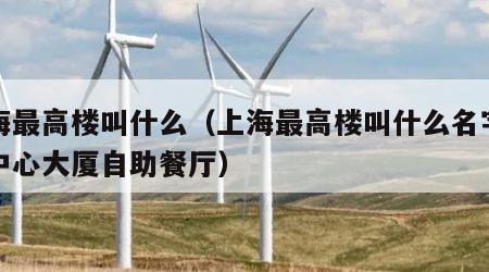 上海最高楼叫什么（上海最高楼叫什么名字上海中心大厦自助餐厅）