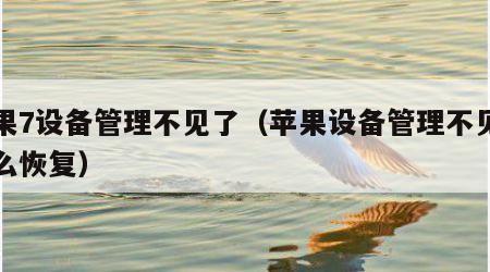 苹果7设备管理不见了（苹果设备管理不见了怎么恢复）