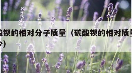 碳酸钡的相对分子质量（碳酸钡的相对质量是多少）