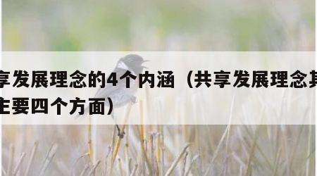 共享发展理念的4个内涵（共享发展理念其内涵主要四个方面）