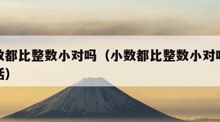 小数都比整数小对吗（小数都比整数小对吗这句话）