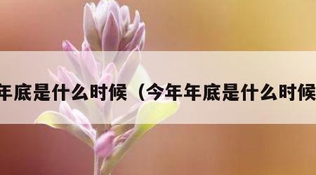 年底是什么时候（今年年底是什么时候）