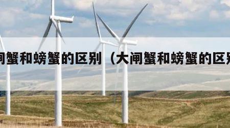 大闸蟹和螃蟹的区别（大闸蟹和螃蟹的区别图）
