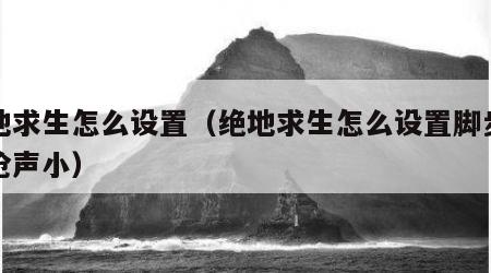 绝地求生怎么设置（绝地求生怎么设置脚步声大枪声小）