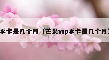 季卡是几个月（芒果vip季卡是几个月）