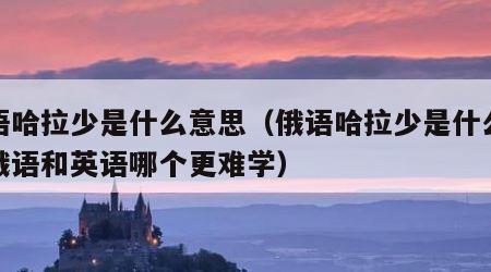 俄语哈拉少是什么意思（俄语哈拉少是什么意思俄语和英语哪个更难学）