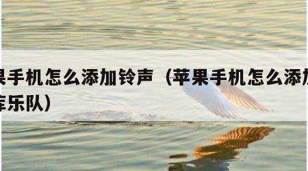 苹果手机怎么添加铃声（苹果手机怎么添加铃声库乐队）