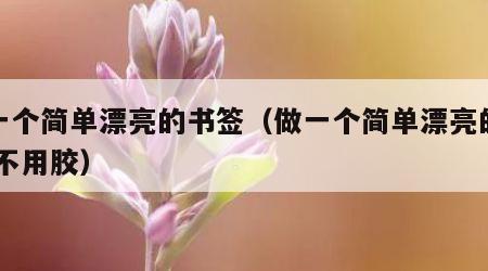 做一个简单漂亮的书签（做一个简单漂亮的书签,不用胶）