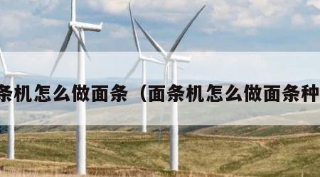 面条机怎么做面条（面条机怎么做面条种类）